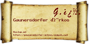 Gaunersdorfer Árkos névjegykártya